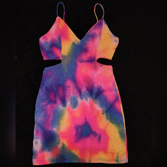 Rainbow Dresses & Skirts - Tie dye open back dress